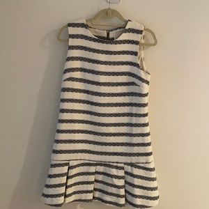 Sail to Sable Blue and White Pleated Dress | Size 8